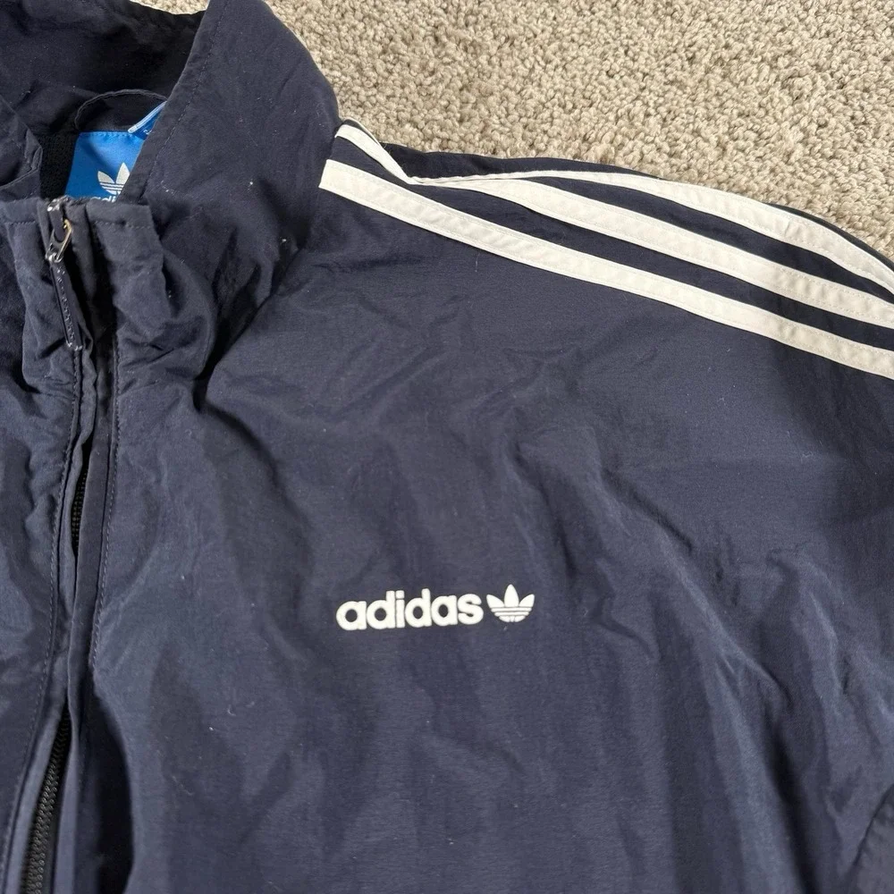 Vintage Adidas Tracksuit Set Mens XL Navy Blue Fill Zip‎ Jacket Logo Pants Y2K